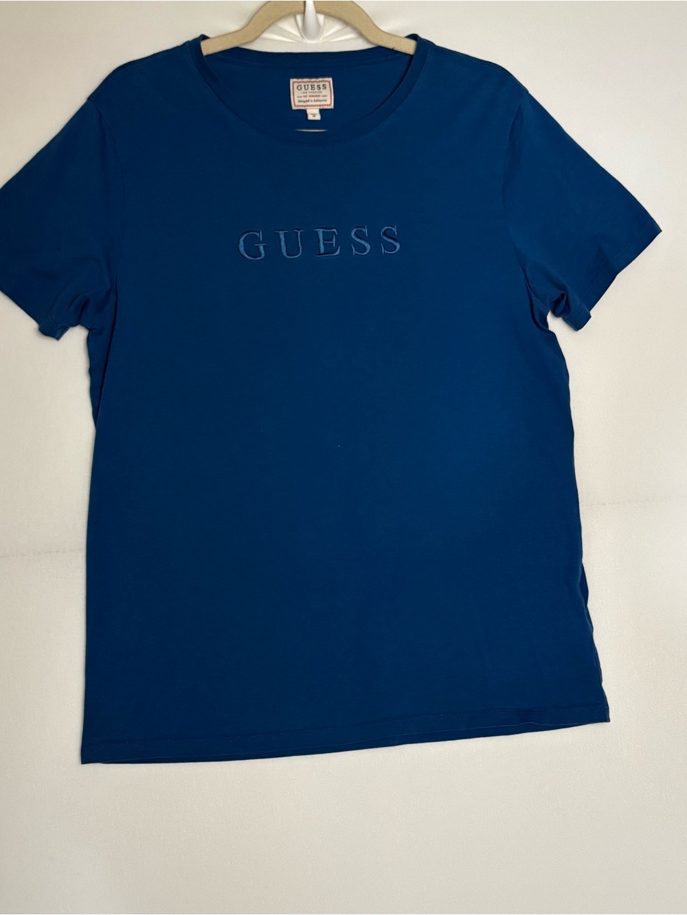 GUESS Men’s Short Sleeve Logo Tee - Blue Medium